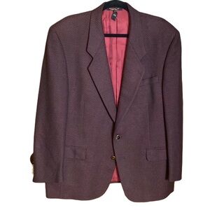 Unisex vintage burgundy tweed 100% wool blazer sport coat jacket 43S S /M